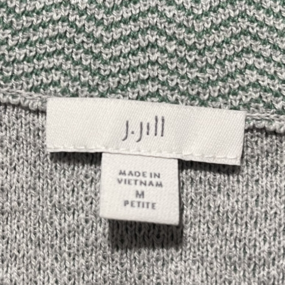 J. Jill Womens Green Grey Chevron Tapestry Button Pocket Blazer‎ Size Medium Pet - Picture 3 of 3